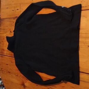 Cache black turtleneck sweater long sleeve beautiful detail sz s timeless classy